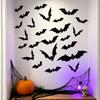 3D Fledermäuse Halloween Dekorationen Realistische Gruselige Fledermaus Aufkleber Wanddekorationen DIY Partyzubehör mit Flexiblem Gefaltetem Flügel für Ladenpräsentationen, Schulen,