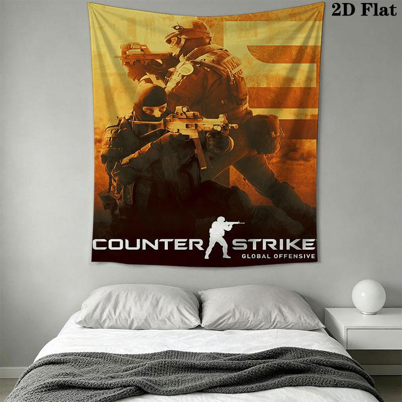 Counter-Strike 2 poster Wall Hanging Printed Fabric Blanket Decorative Tapestries for Bedroom Living Room Home Decor