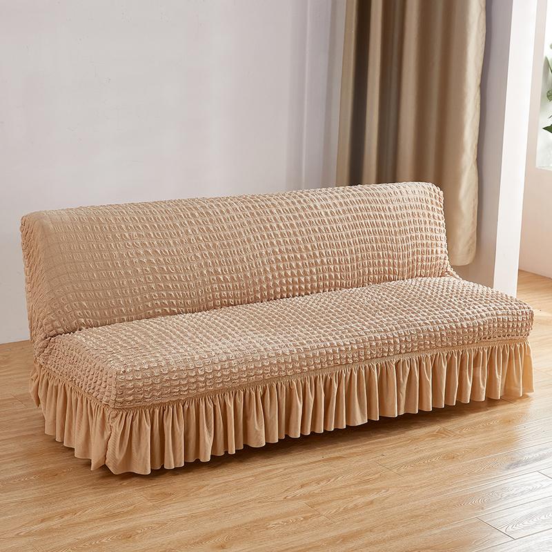 Seersucker Sofa Bed Cover Jacquard Solid Color Spandex Living Room Stretch All -Inclusive Sofa Cushion Cover Without Armrests