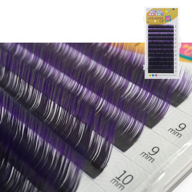 

GAHAMACA Наращивание ресниц градиентного цвета Наращивание ресниц Ombre Lashes 0,07 мм C/D/LCurl 8-14 мм 0.07mm D 8-14mm MIX фиолетовый/чёрный