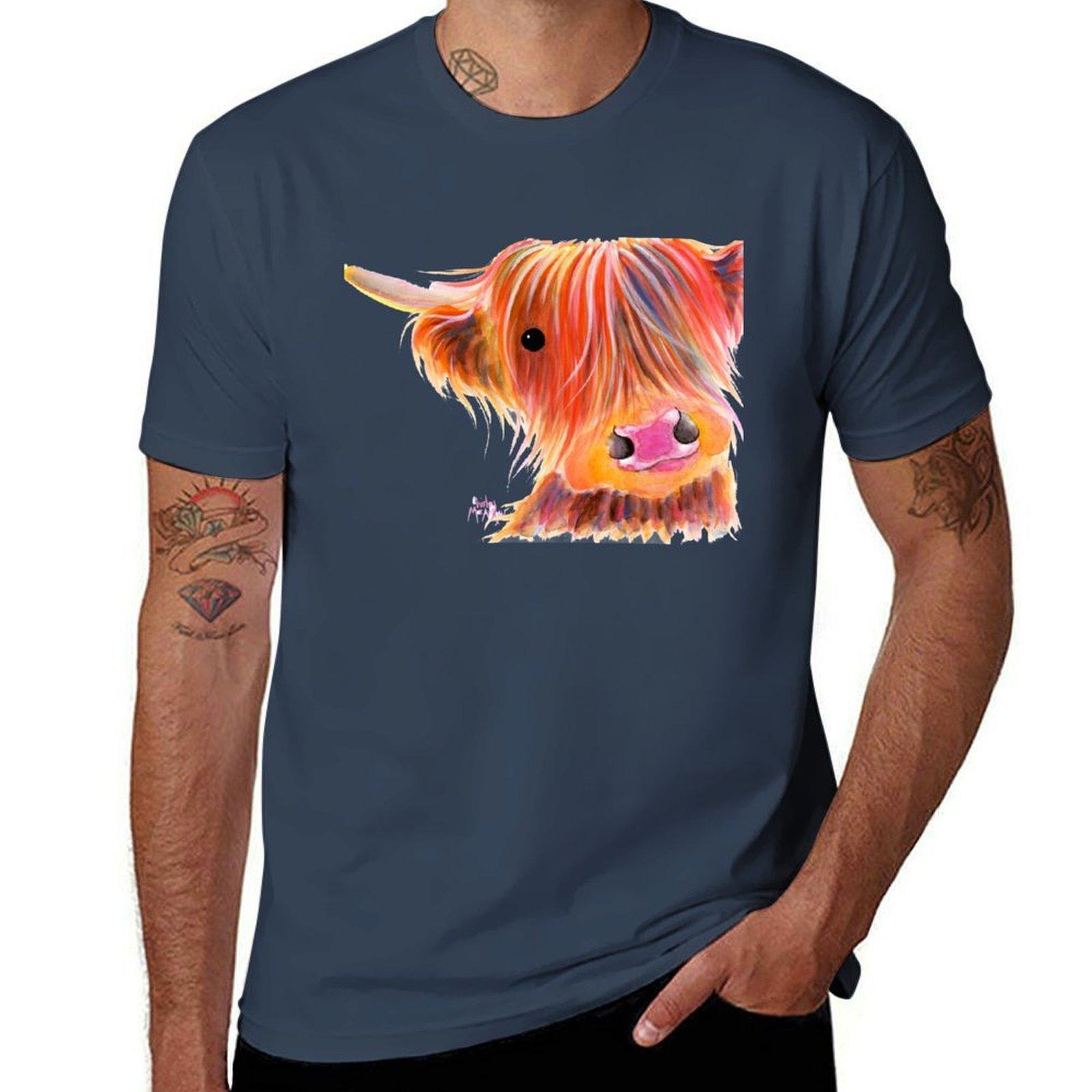 Scottish Highland Cow PRiNT SWEET SATSUMA by Shirley MacArthur TShirt Summer Festival TShirt S