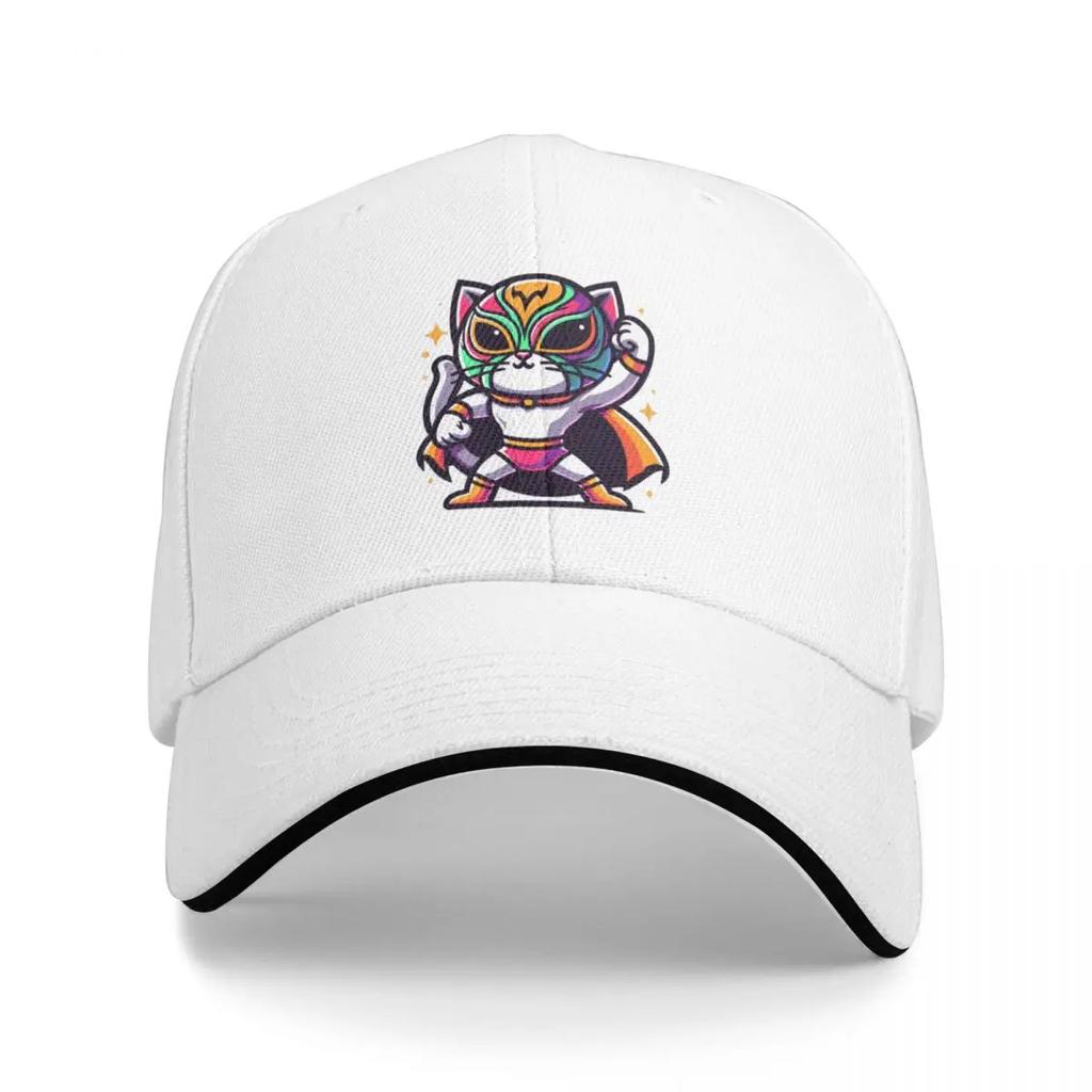 Mighty Meow The Luchador Cat Baseball Cap Golf Hat Man Luxury Brand Beach Bag Hood Trucker s For Men Womens