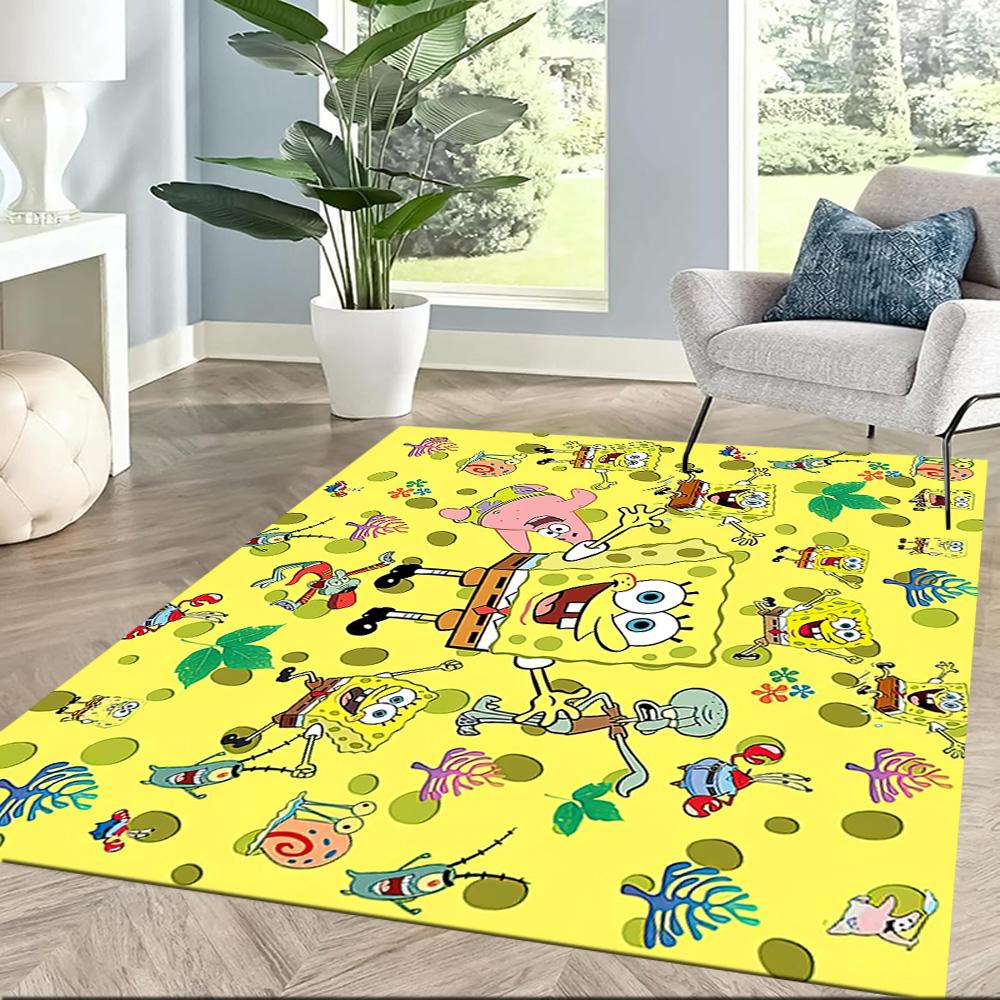 Spongebob's Colorful Friends Square Rugs Are a Great Choice for Living Rooms, Bedrooms, Home Décor, and As Gifts.