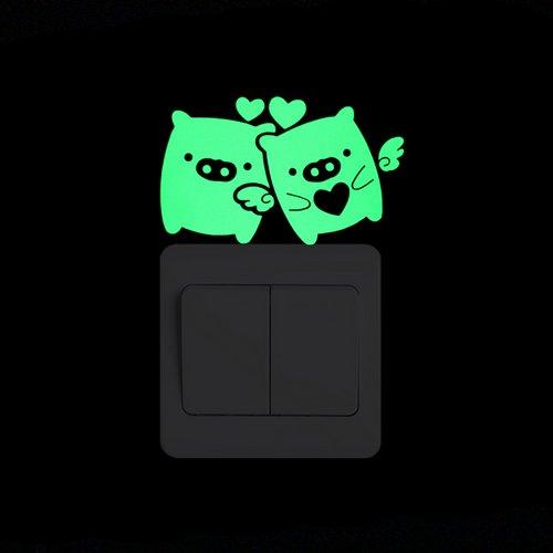 Switch Decoration Luminous Stickers Kids Room Wall Laptop Fridge Desk Car Home Decor Vinyl Decal Car/Fairy/Moon Stars/Bulb/Dog..