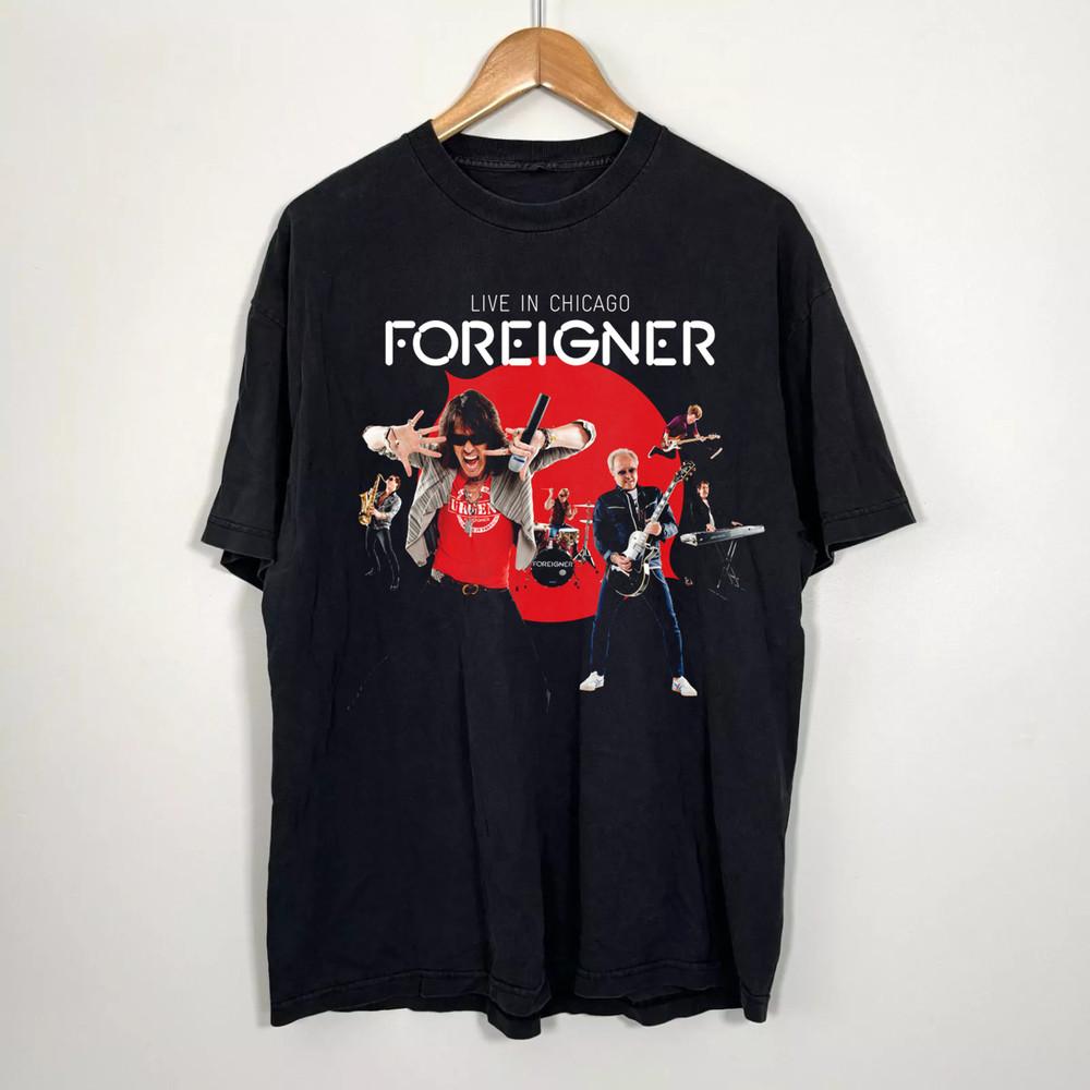 NEW Foreigner Band Live In Chicago Black All Size S 5XL OM1802 Unisex T-Shirt Graphic Tee