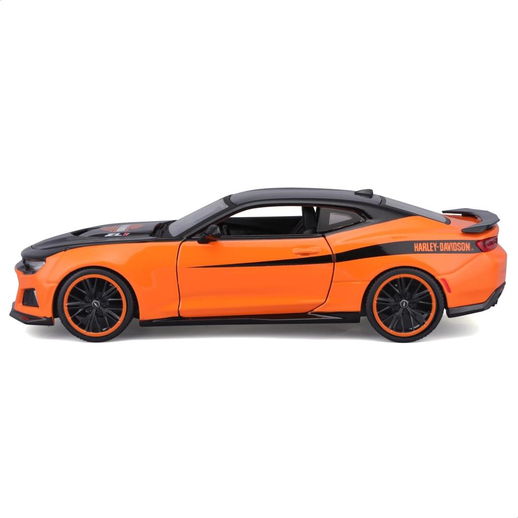 Maisto Scale Chevrolet 2017 Camaro ZL1 Custom Series Diecast Model Finished Model 32271 1/24 Black/Orange Harley-Davidson / Car,