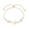 Elegant Gold-Plated Butterfly Shell Bracelet with Zirconia