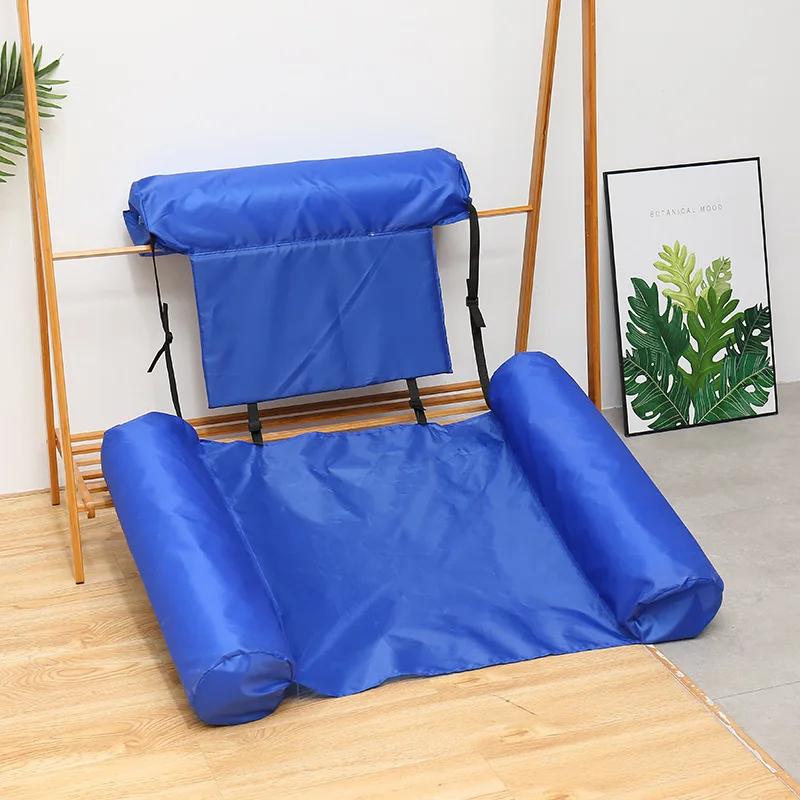 Water Inflatable Lounge Chair, Floating Bed Hammock Foldable Dual Use Backrest, Floating Row Comfortable Breathable and Relaxing