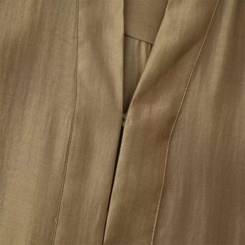 Womens Long Sleeve Collared Shirt Loose Fit Solid Color Office Casual Top