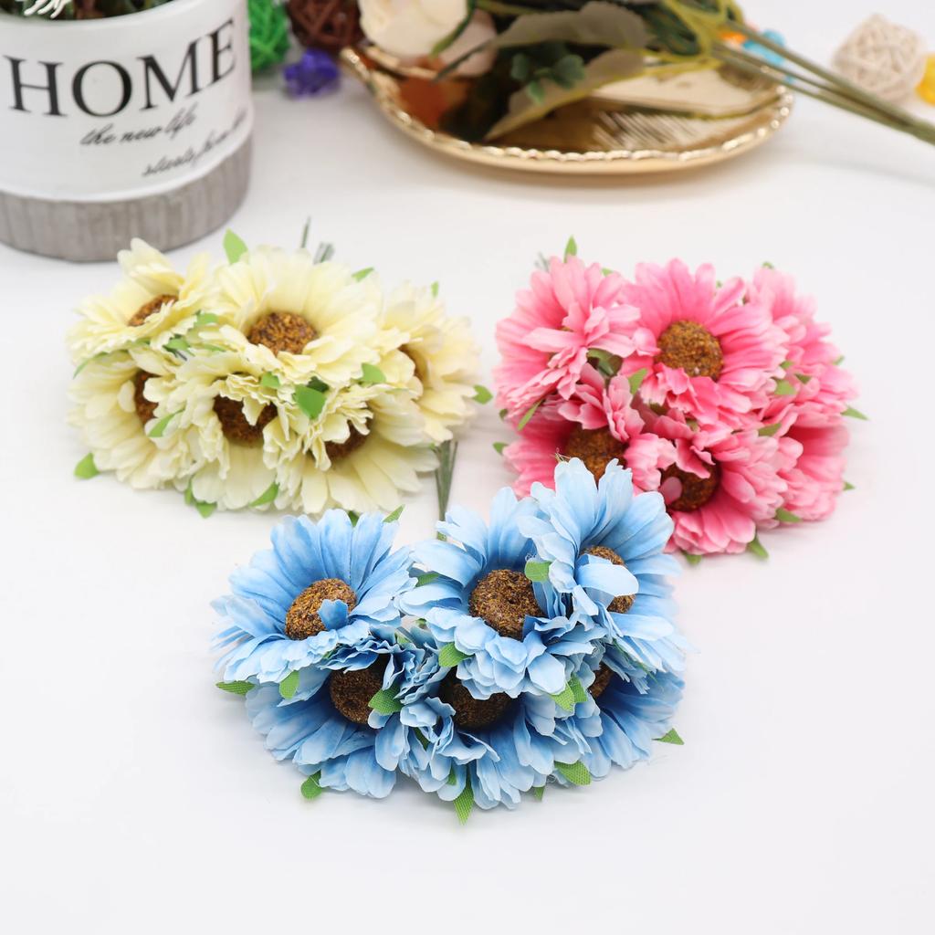 36pcs Handmade Gerbera Fashion Home Garden Bride Diy Wreath Material Wedding Banquet Decoration Artificial Flower Scissors Crown