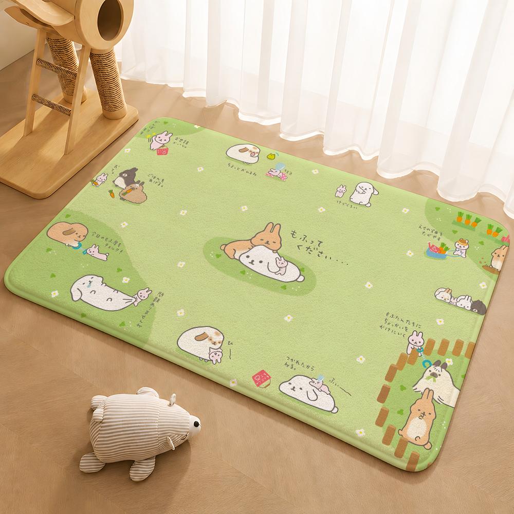 S-Sumikko Gurashi Exquisite Floor Mat Floor Mat Soft Flannel Non-Slip Door Rug for Living Room