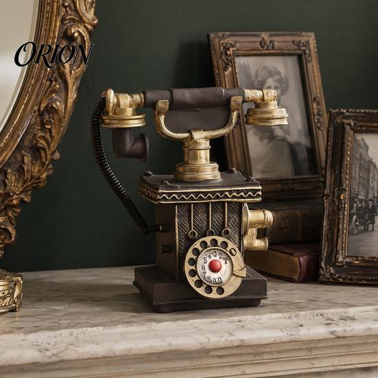 Victoriaanse Stijl Telefoon Telefoon Hars Beeldje, Retro Model Standbeeld met Mat Afwerking, Slijtvaste Ouderwetse Bureau Decoratie voor Thuis Kantoor