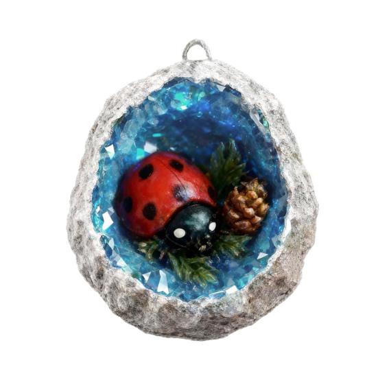 Акриловое подвесное украшение в виде животного Синий искусственный кристалл Отверстие Белка Божья коровка Птица Коала C