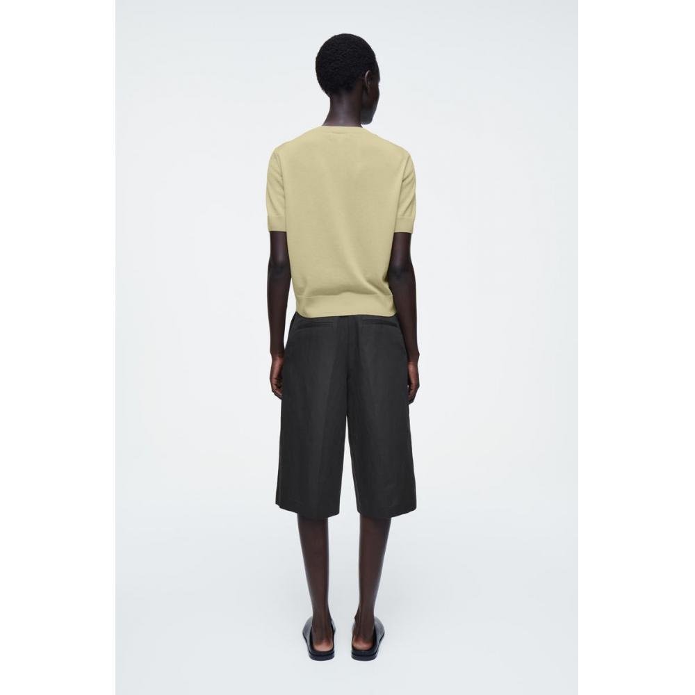 Cos Japan Merino Wool Blend Short Sleeve Cardigan