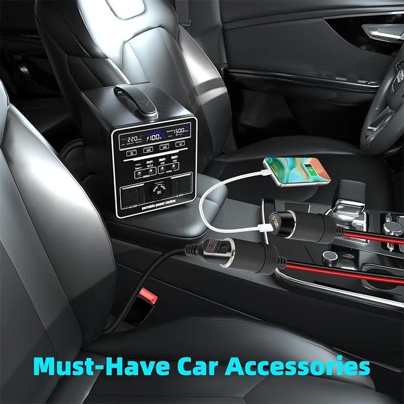 Car Cigarette Lighter 12V 24V Splitter Adapter W/ on Off Switch 1 Male To 2 Female Sockets Y Splitter Car Accessories 10cm