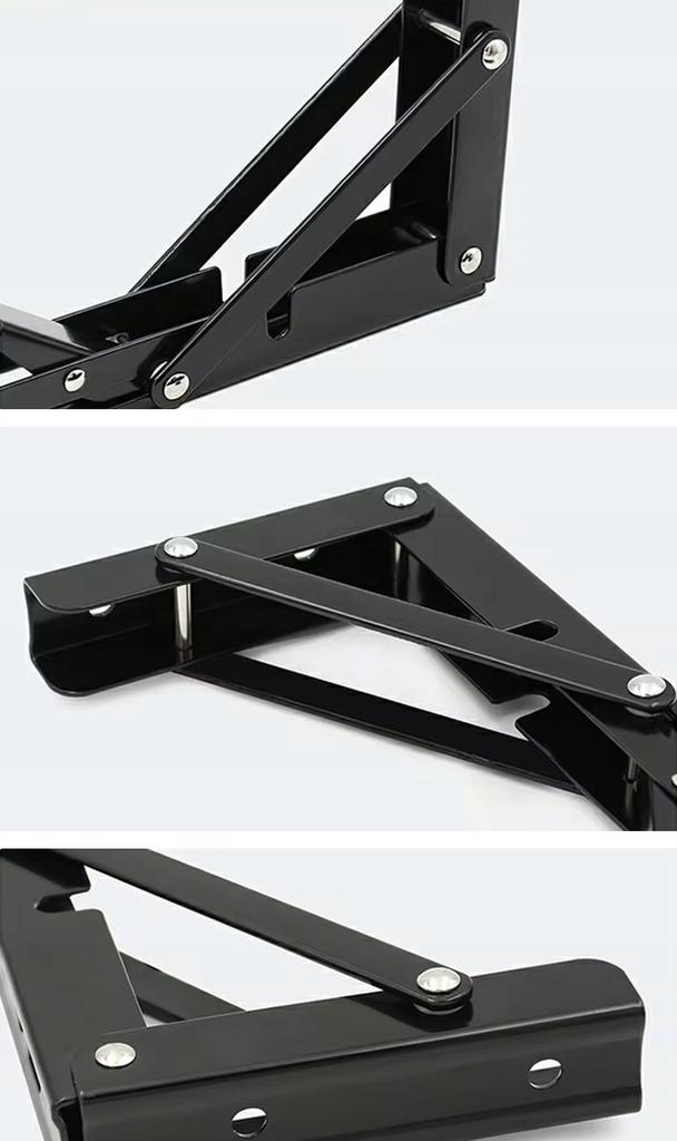 2X Foldable Table Top Shelf Support Heavy Duty Angle Bracket 300mm Black Tmy
