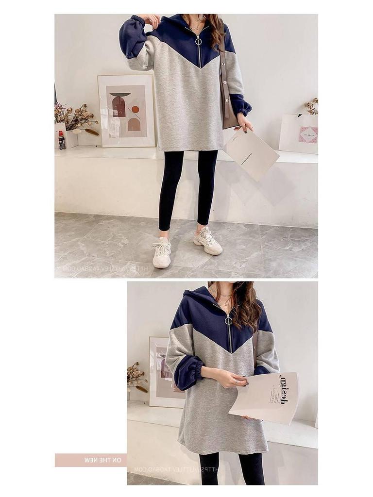 2019 Early Autumn Plus Size Women's Loose Mid-Length Thin Hooded Coat