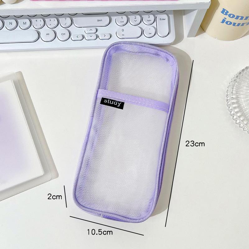 

Pencil Pouch Tulle Organizer Box Cosmetics Bag Pen Bag For Office School Adult