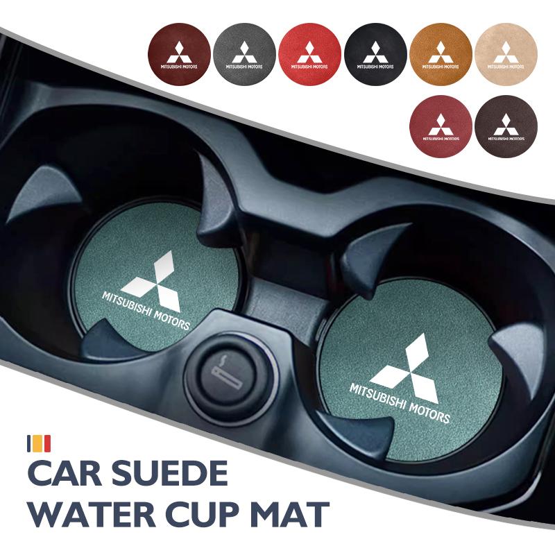 cyakpr1 Premium Suede Water Cup Pad Anti-Skid Splash-Resistan For Mitsubishi Lancer ASX Pajero Mirage Attrage Xpander Outlander