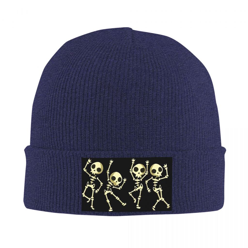 Dancing Skeleton Funny Warm Knitted Cap Fashion Bonnet Hat Autumn Winter Outdoor Beanies Hats for Men Women Adult