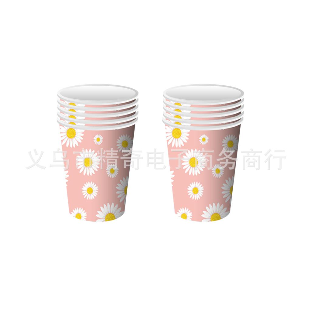 Daisy Party Tableware Decorations Plates Cups Napkins Banner Tablecloth for Girls Baby Shower Flowers Summer Birthday Party