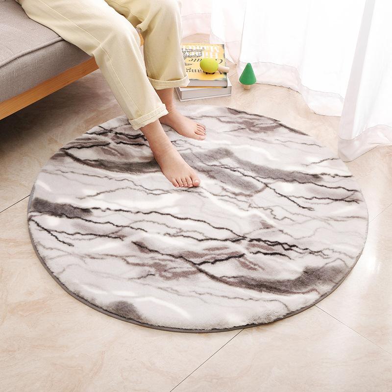 

Nordic Cushion Imitation Rabbit Hair Sofa Cushion Long Hair Round Carpet Living Room Cushion Bedroom Bed Blanket Chair Cushion Bay Window Opening 50x80cm