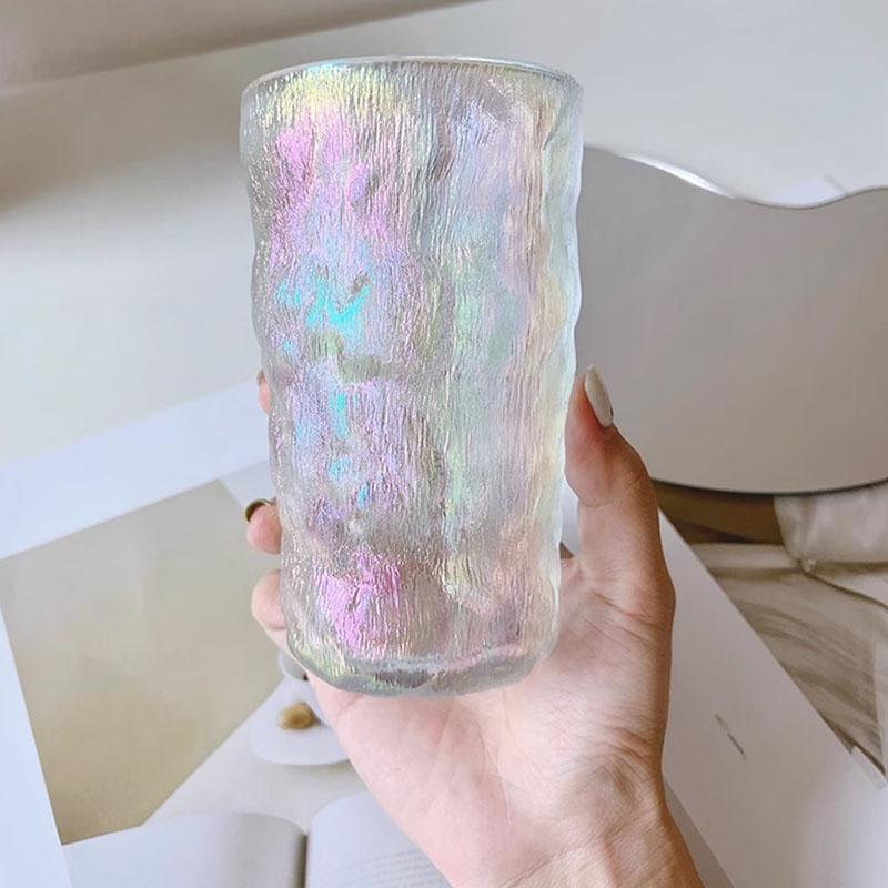 Colorful Glass Glacier Cup Simple Household Luxury Colorful Tree Pattern Glass Drinkware Juice Whiskey Cocktail Drinking Glasses