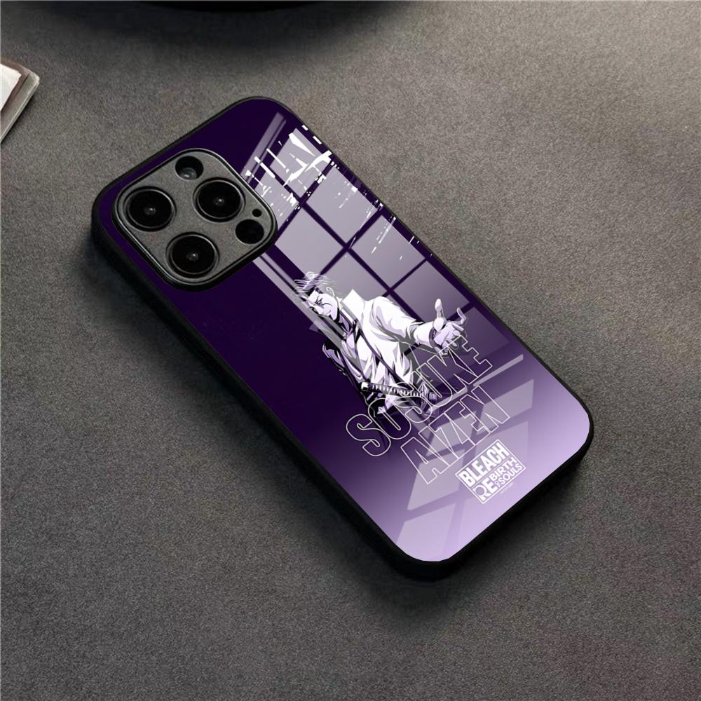 Anime S-Sosuke Aizen Phone Case For 17 Pro Max IPhone 16 Pro 14 12 11 13 Mini X XR XS 15 Plus SE Glass Cover