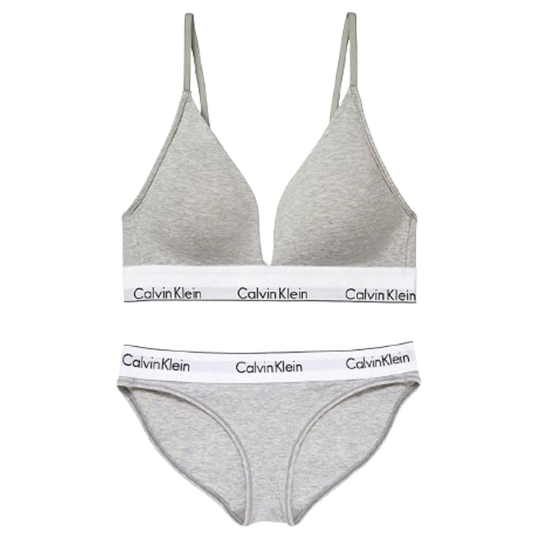 

ck Bra and Panties Strength XS [Calvin Klein] Women s Set, Sports, Gym, Training, Exercise, Plain, Women s Underwear, QF5650+F3787 GREY_HEATHER(020)