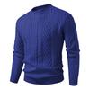 Men's Solid Color Cable Knit Pullover Sweater Slim Fit Warm Knit Pullover