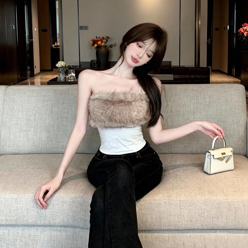 Sexy High Waist Short Style Crop Top Zipper Ba Design Splice Bustier Tank Top Breathable Ort Length Pure Color Casual Wear Women