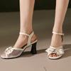 Fashion Elegant Sandals Women Summer Shoes 2024 High Heels White Black Flip Flops Casual Party Shoes Female Large Size 44 50 Footwear