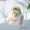 A Single Piece of Heart-Shaped Acrylic Plaque Designed for Christmas, Showcasing The Virgin Mary with The Baby Jesus, Perfect 