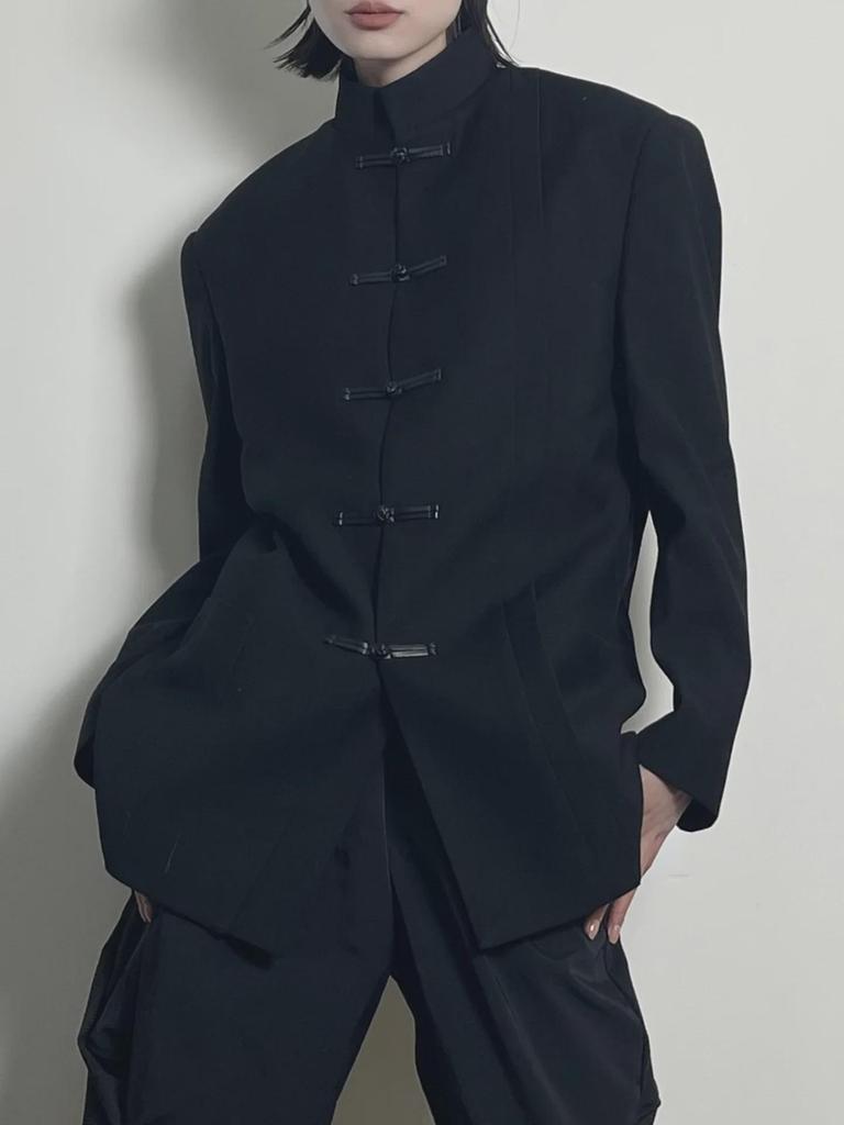 Men's Modern Chinese Zhongshan Suit: High-End Stand-Up Collar, Casual Loose Fit.