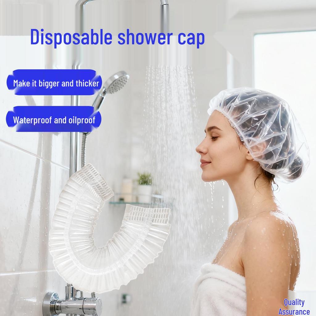 Thickened Waterproof PE Disposable Shower Cap for Hotels and Home