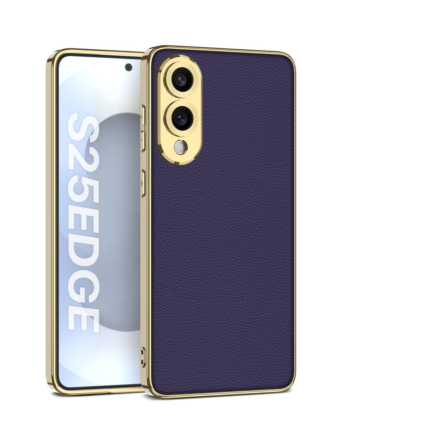 

Кожаный чехол Samsung S25 Edge - Точная посадка, Минималистичный стиль, Высококачественное гальваническое покрытие SM-S25Edge