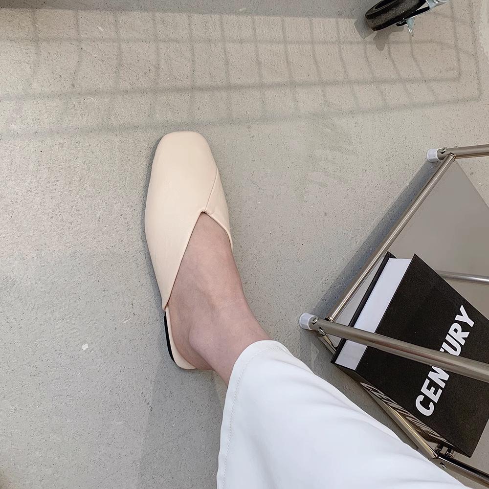 Trendy Women's 2023 Summer Square Toe Low Heel Half-Slippers - Outdoor Versatile Plus Size Korean Style