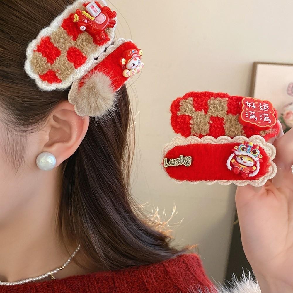 Embroidery Japanese Kimono Headwear Hair Clip New Year Red Hairpin  Masquerade Party