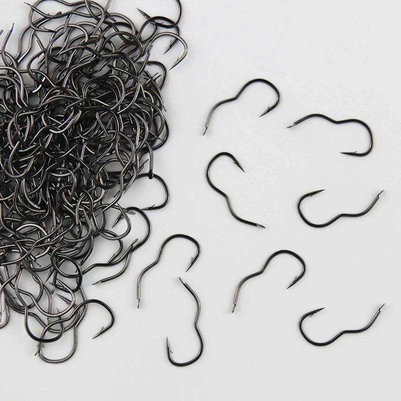 50 Pcs Durable Automatic Flip High Carbon Steel Fishhook With Eye Anti Slip Sharp Barbed Fishing Tackle Accessories