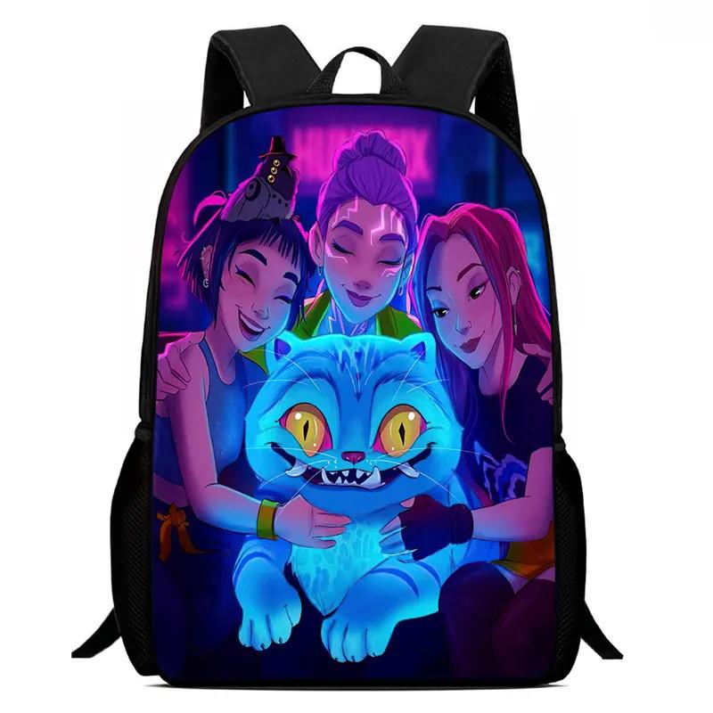 Mochila Child School Backpack,Cartoon K-Po-P D-Emo-N Hu-Nt-Ers Child School Bags For Girl Boy,Durable &Light Weight Backpack