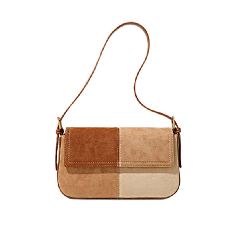 

Лоскутная сумка через плечо подмышкой Женская модная тенденция Премиум универсальные сумки через плечо Дамская контрастная цветовая гамма Маленькая квадратная упаковка (20cm<Max Length<30cm)