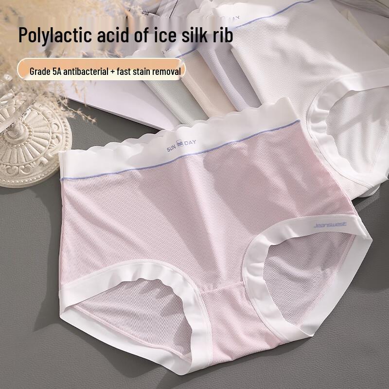 LANGSHA Women's Plus Size Ice Silk High-Waist Tummy Control Briefs (3-Pack)