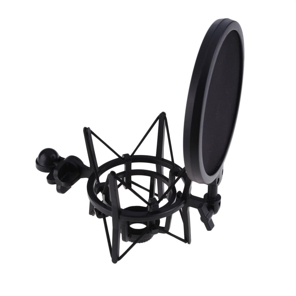 Mic Shock Mount Holder Professional Microphone Stand Shock Mount with Shield Filter Screen Studio Stand