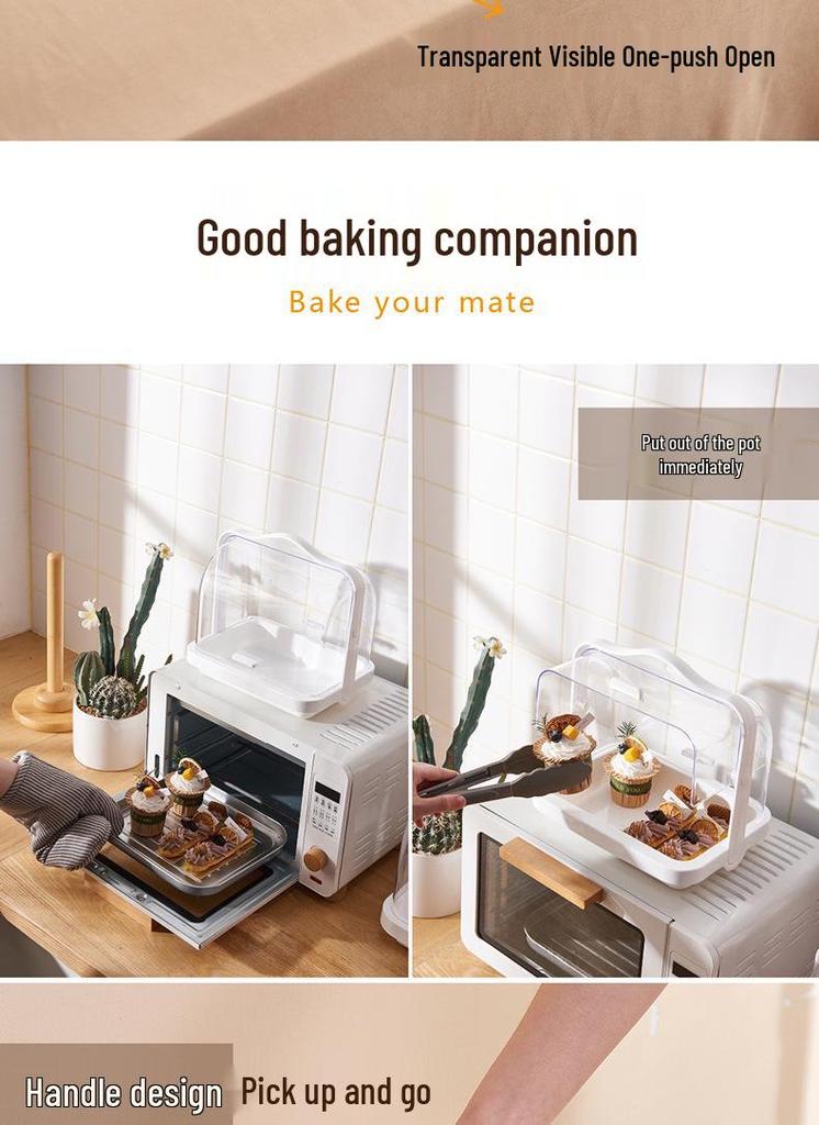 Transparent Dustproof Storage Box with Lid for Bread and Milk Bottles