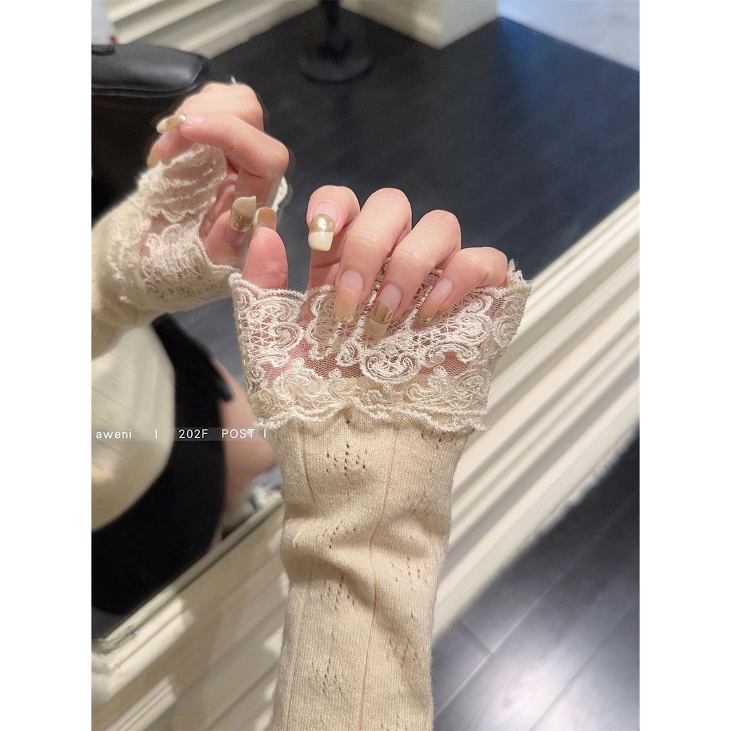 Andy Fleece V-neck Lace-up Wool Knitted Sweater Autumn and Winter Slim-fit Jacquard Inside Long-sleeved Spice Girl Bottoming Top