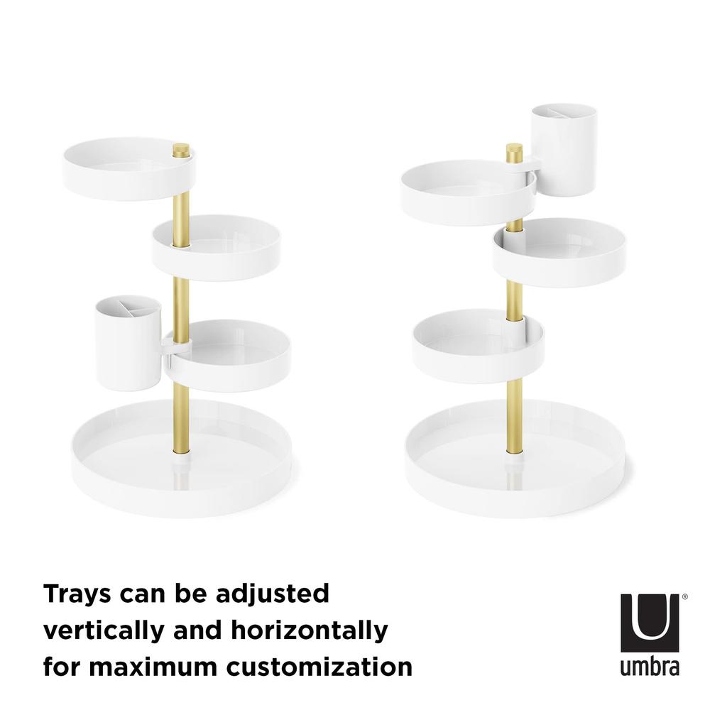UMBRA Pirouette Organizer, White/Brass