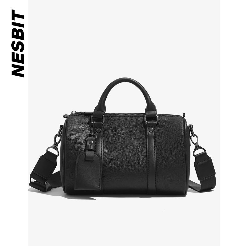 

Nesbit Black Warrior Men s Bag Fashion Trendy Brand Crossbody Bag Boston Bag Accessible Luxury Pillow Bag One Shoulder Round Bag Men Black