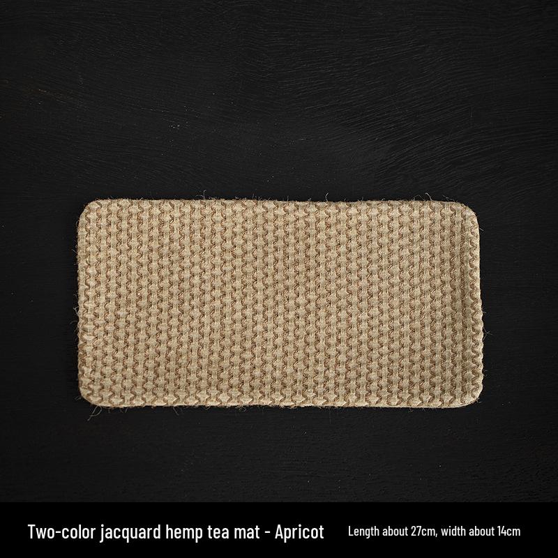 Two-Color Jacquard Tea Mat - Handmade Plant-Dyed Coaster, Retro Style Fabric Tea Coaster