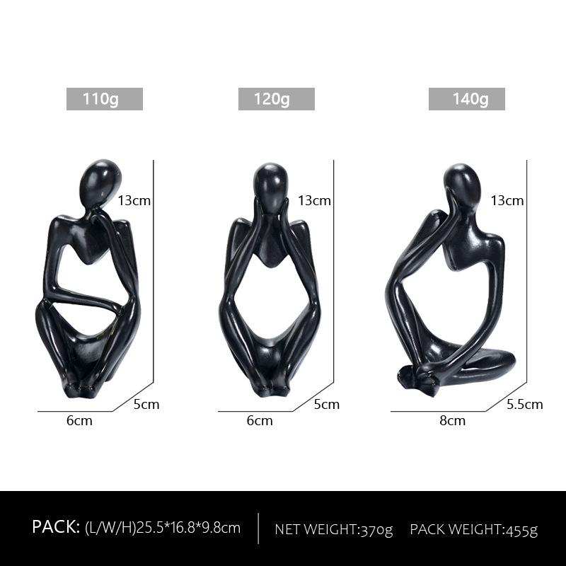 Nordic Mini Abstract Thinker Resin Home Decor Ornaments