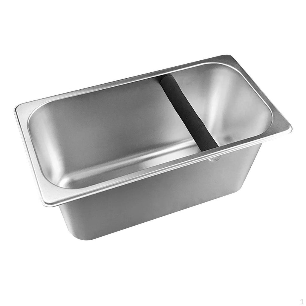 Premium Stainless Steel Espresso Knock Box with Silicone Bar for Home and Cafe Use